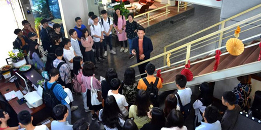 学习交流 | 广东技术师范学院天河学院师生到访大业设计